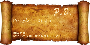 Polgár Ditta névjegykártya
